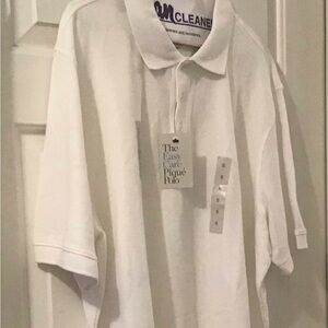 Croft & Barrow Polo Shirt Easy Care Mens Sz XL White Cotton Blend Collared GOLF
